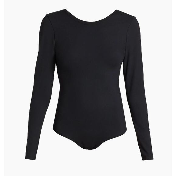 SPANX Tops - $78 Spanx Long Sleeve Scoop Bodysuit | Womens M, Black NEW